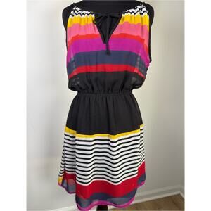 Resortwear Dress Size M Flowy Lightweight Dress Colorful Striped Beach Vacation